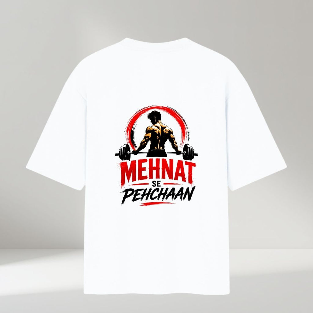 StrikeReble Mehnat Se Pehchaan Oversized Cotton Graphic T-Shirt
