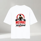 StrikeReble Mehnat Se Pehchaan Oversized Cotton Graphic T-Shirt